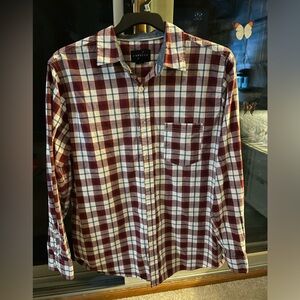 Capsule men’s size size L red, white & blue checked button-down shirt